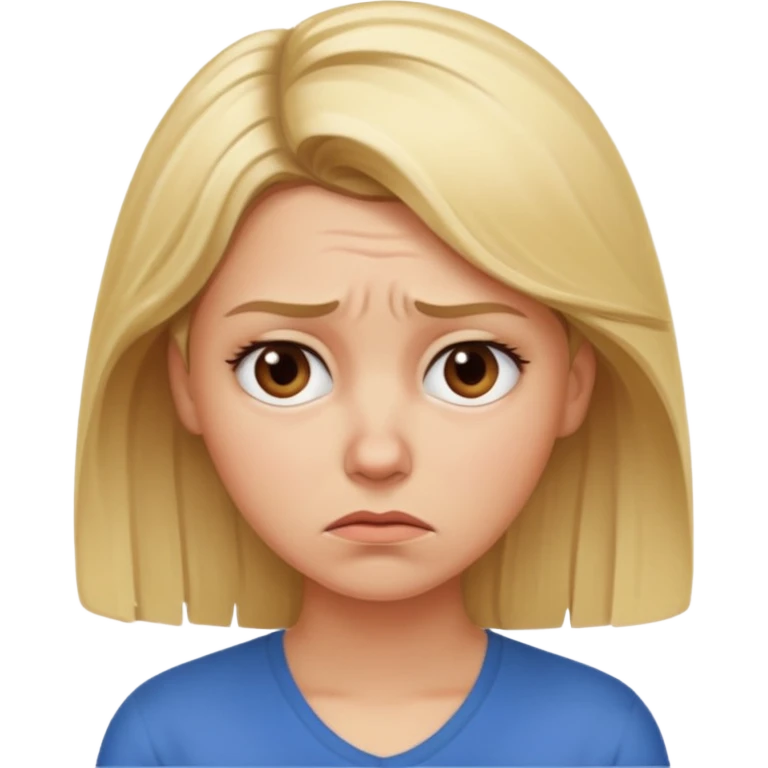 Cewe blonde yang lagi overthingking emoji