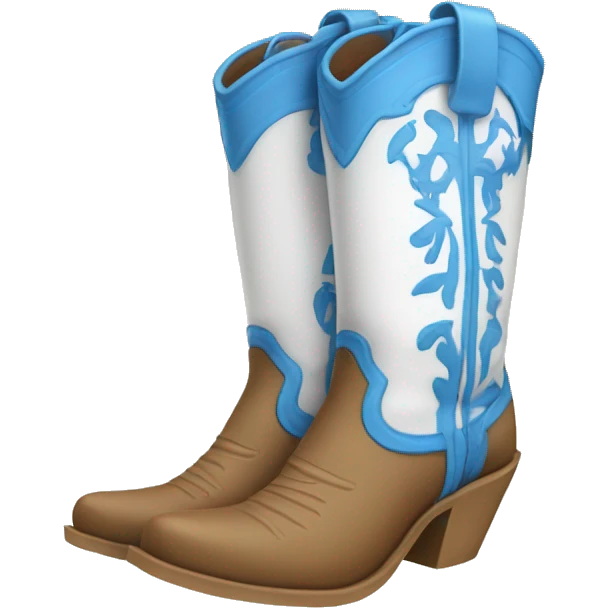 White and blue Beach cowgirl boots emoji
