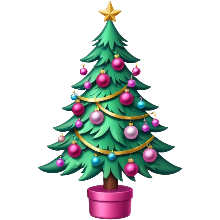 Christmas tree pink emoji