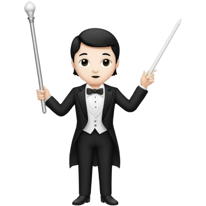 Orchestra conductor white baton emoji