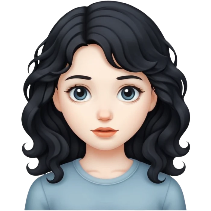 girl with black wavy hair  emoji