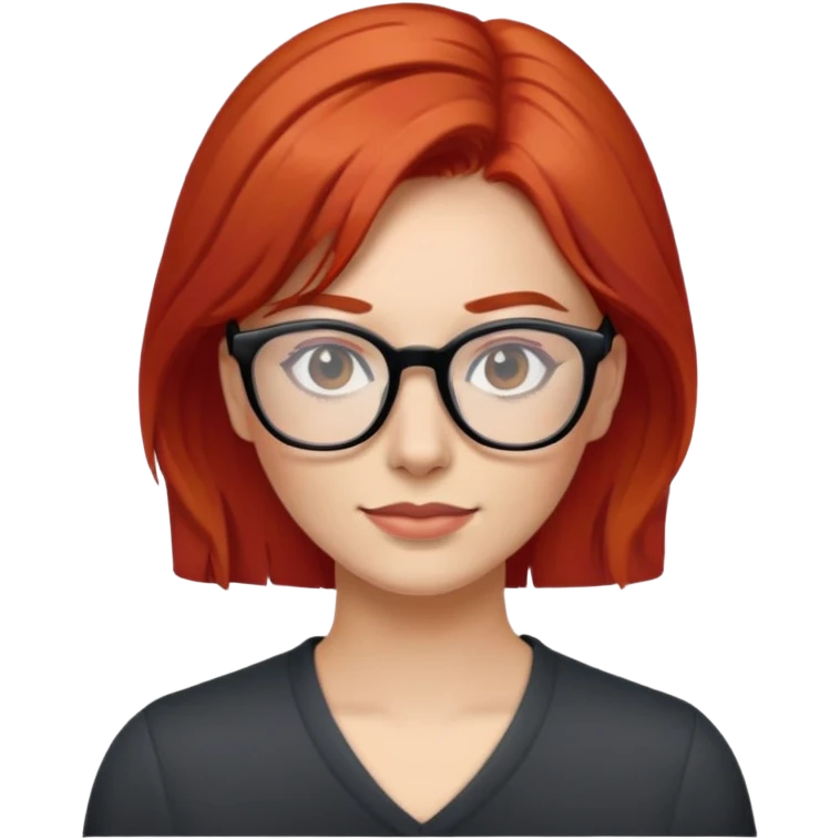 woman with red hair wearing glasses emoji