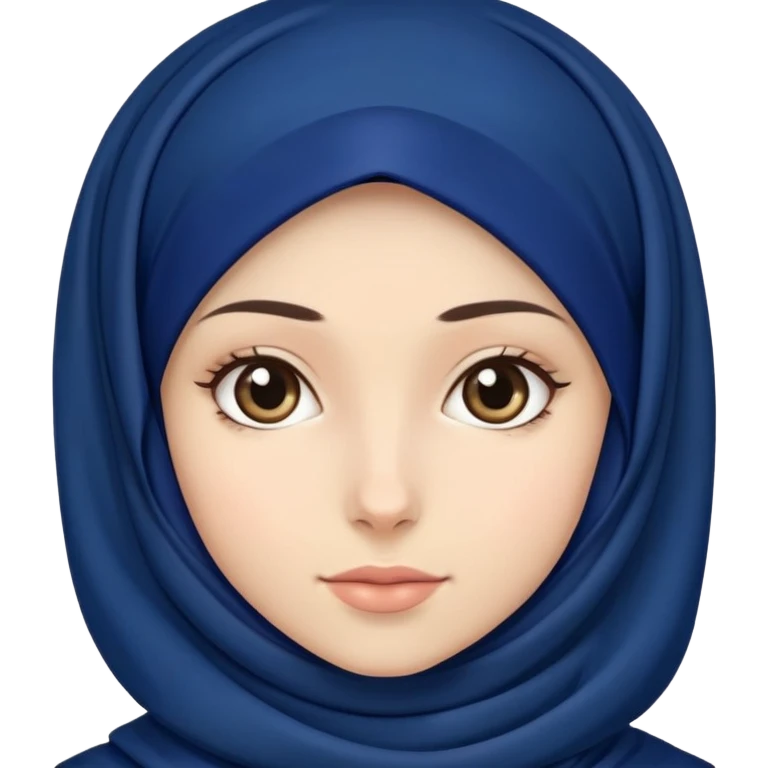 White hijab girl wearing dark blue hijab emoji