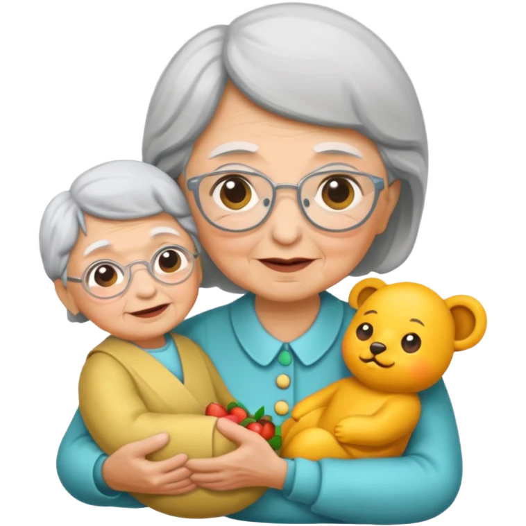 Grandma holding ba y emoji