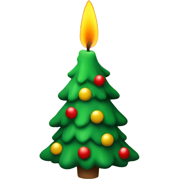 Christmas tree candle decorated  emoji