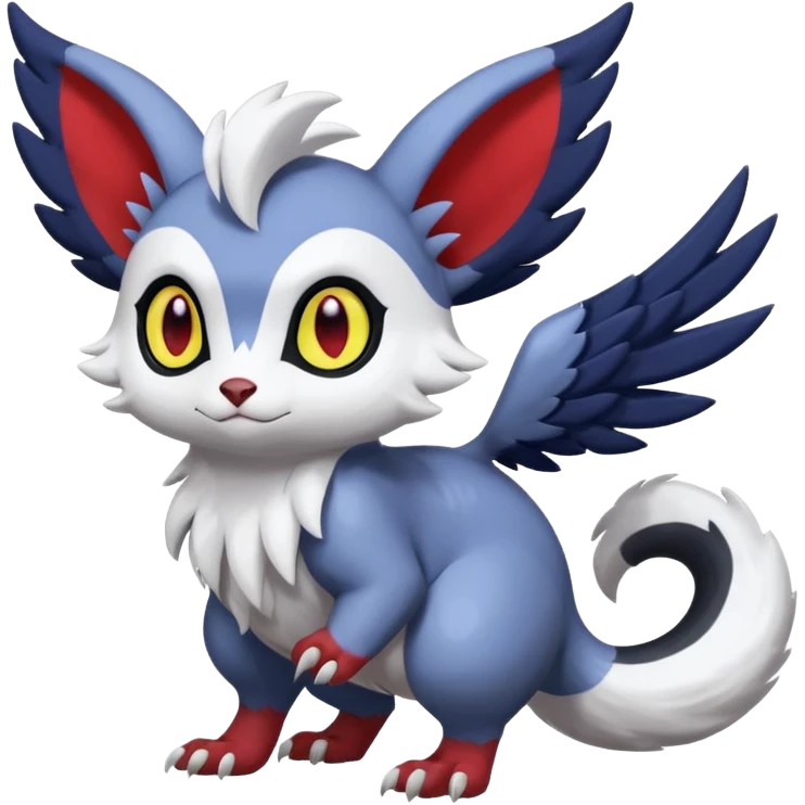 Shiny Furret-Absol-Noibat-Trico-Hybrid (Full body) emoji