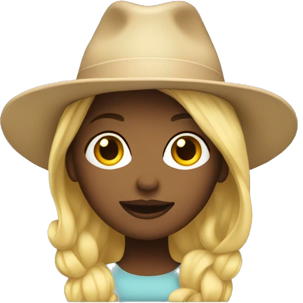 Woman with a hat with blond Hair and light Skin emoji