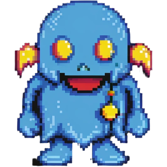 classic Pac-Man ghost character in 8-bit arcade style with wavey bottom edge emoji