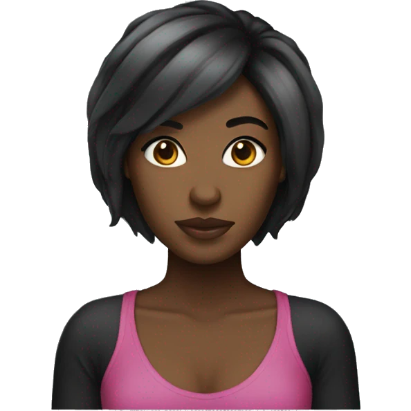 Black girl with buss down wig  emoji