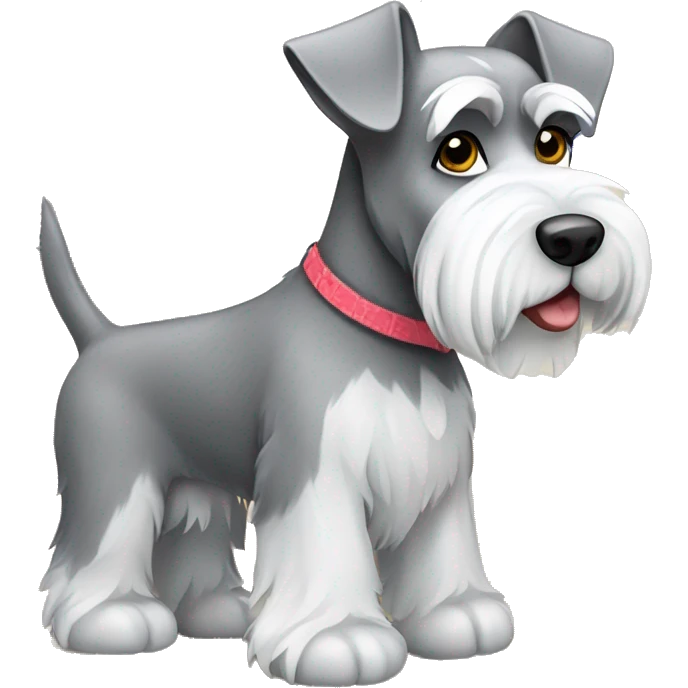 Gray and white schnauzer dog emoji