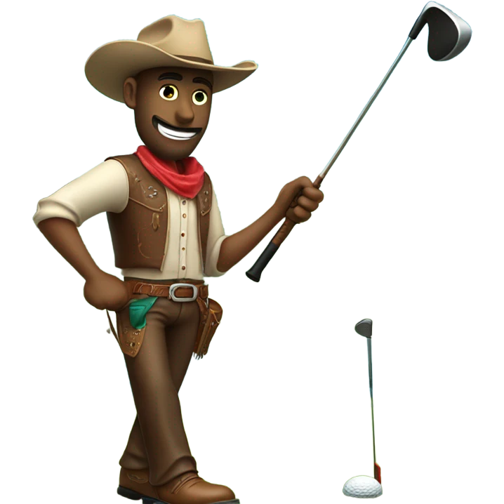 cowboy playing golf emoji
