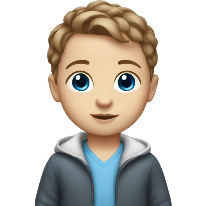 little white infant with brown hair blue eyes emoji