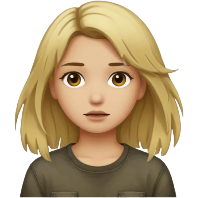 grunge girl with dirty blonde hair emoji