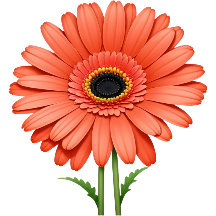 single Coral Gerbera Daisy, straight stem emoji