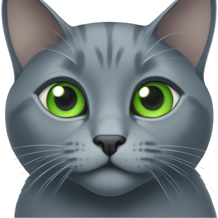 Russian blue cat with green eyes emoji
