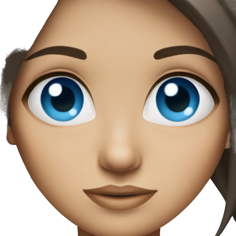 brunette girl blue eyes emoji