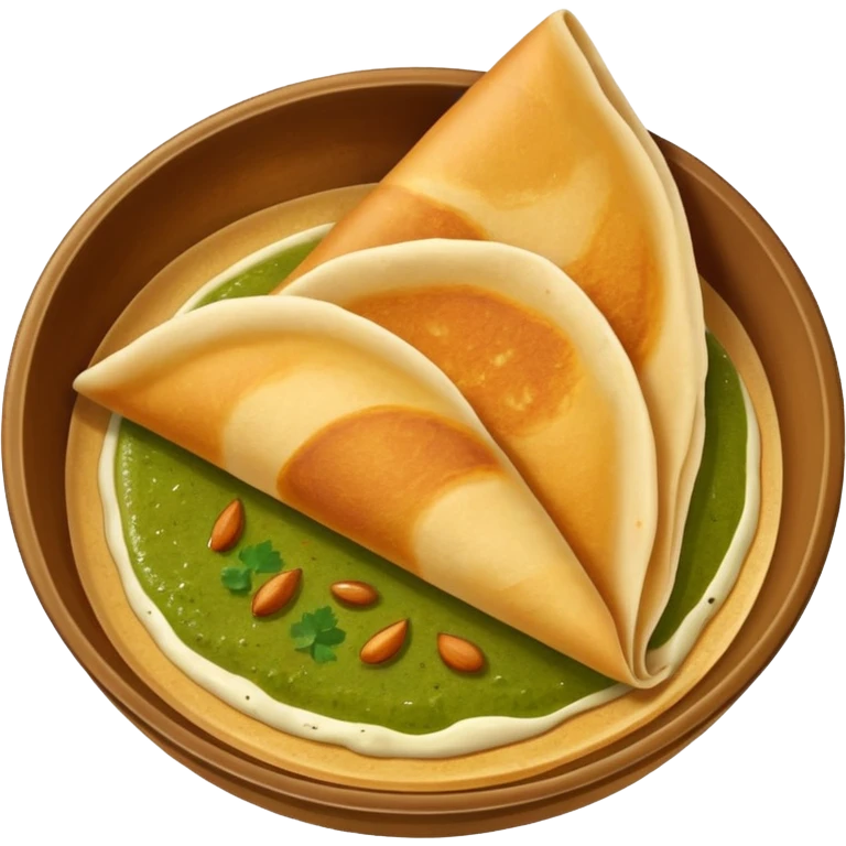 South Indian dosa with chutney emoji emoji