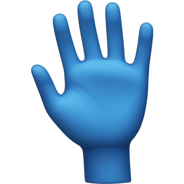 blue hand emoji