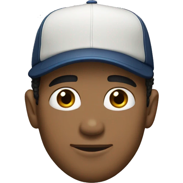 handsome light skin man with dark hair in baseball hat emoji