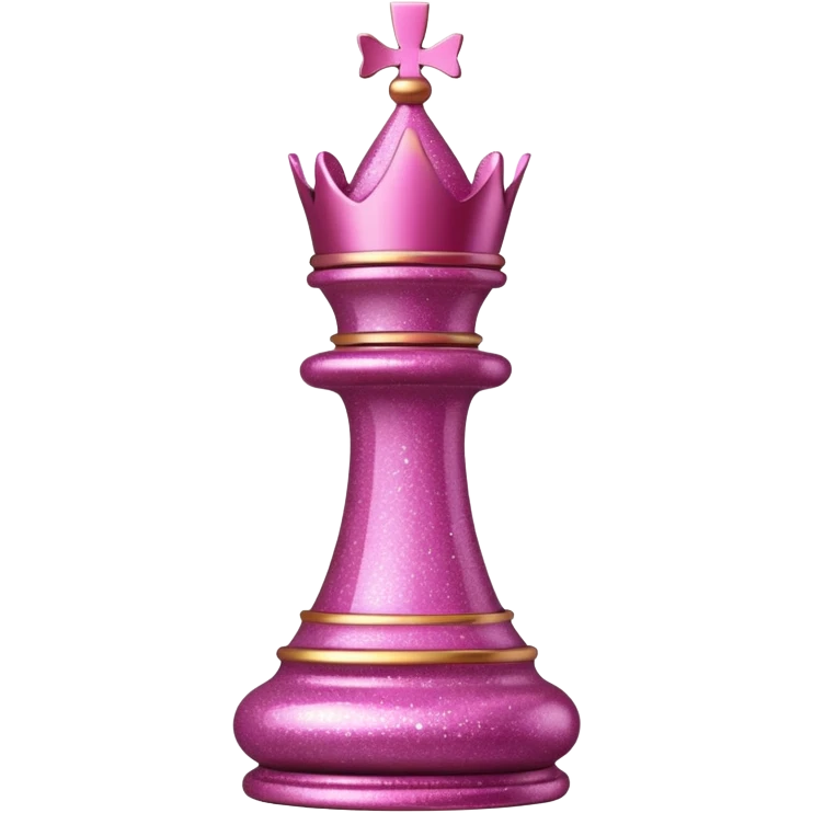 pink glitter chess piece king emoji