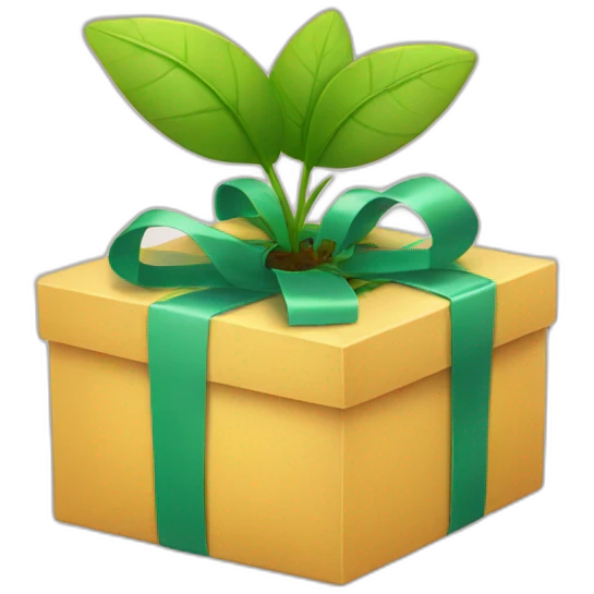 gift box with a plant emoji