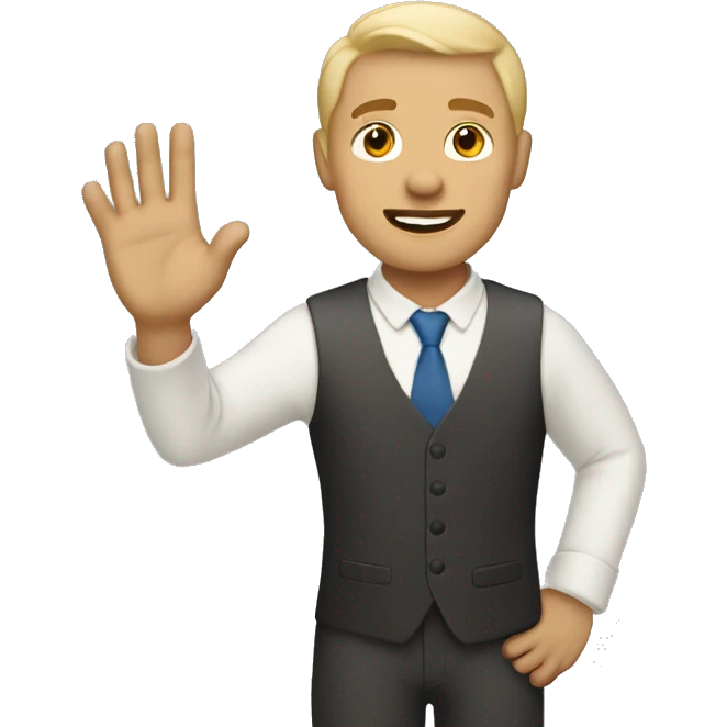 Man Raising Hand: Medium-Light Skin Tone emoji
