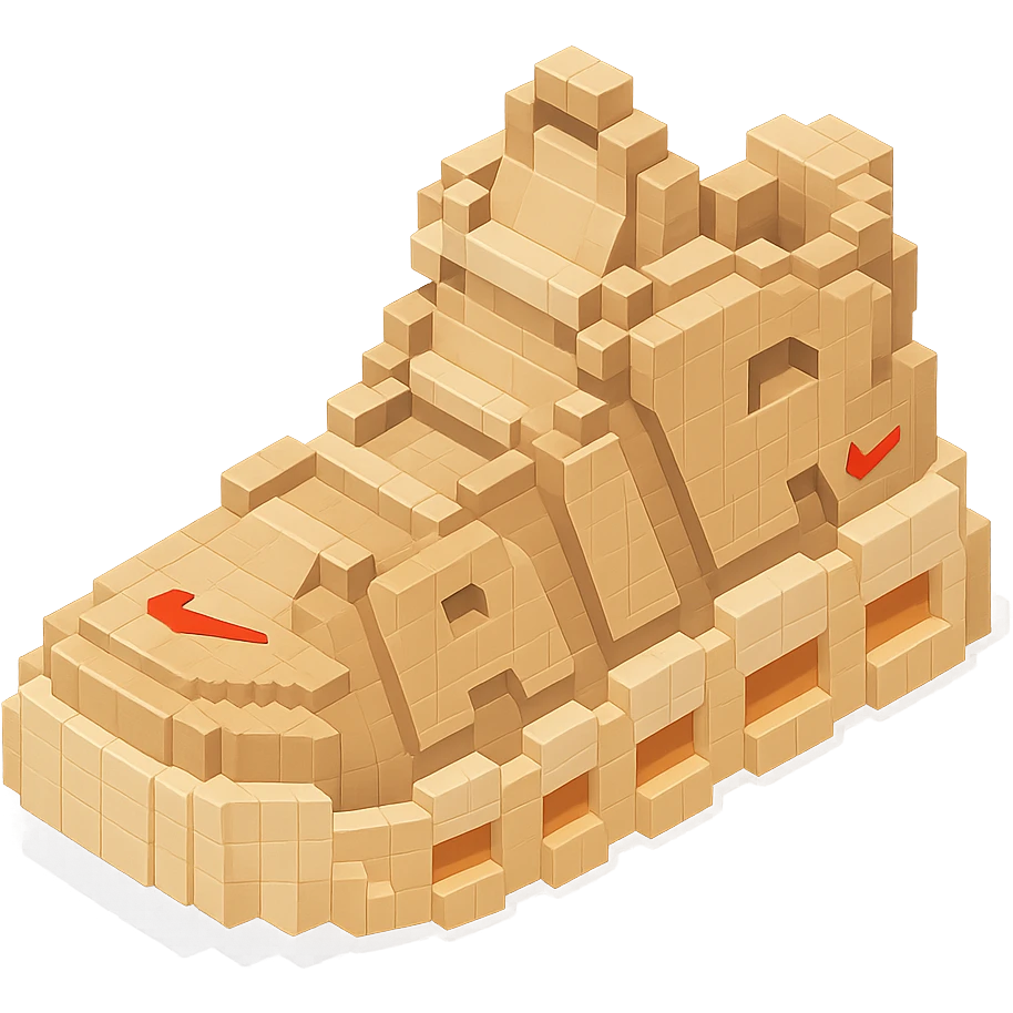 Nike Air More Uptempo sneakers in beige color emoji