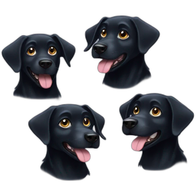 three headed black dog emoji