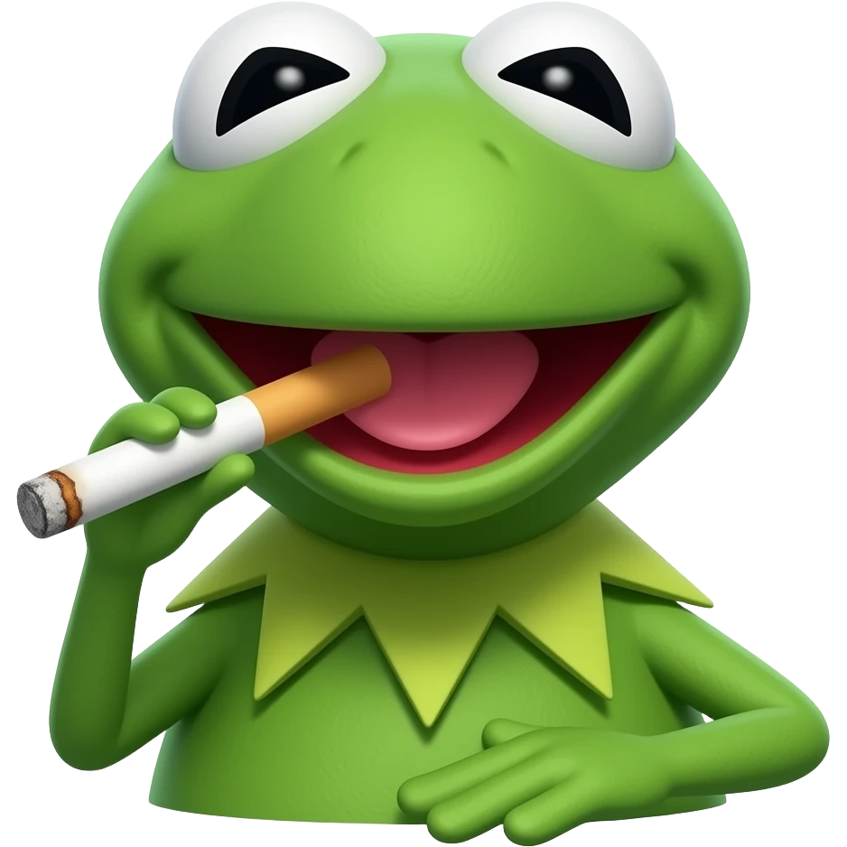 Kermit smoking emoji