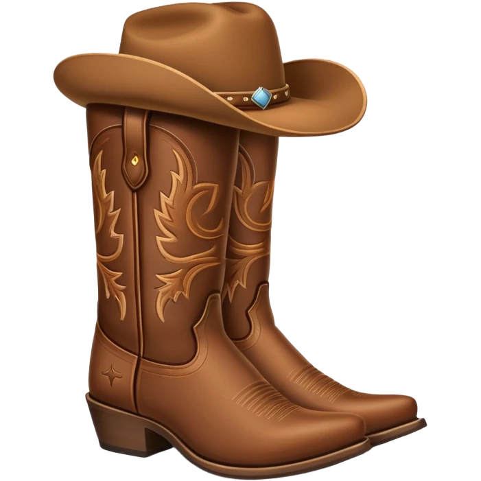 cowboy boots and hat emoji