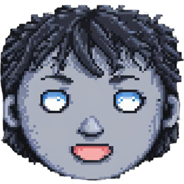 pixel art squinting face emoji