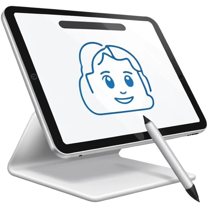 draw tablet or monitor, sketching vector illustrations emoji