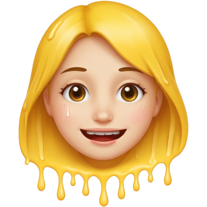 Girl Smiley face with semen dripping off face emoji