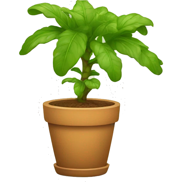 Plantas colgantes en una maceta emoji