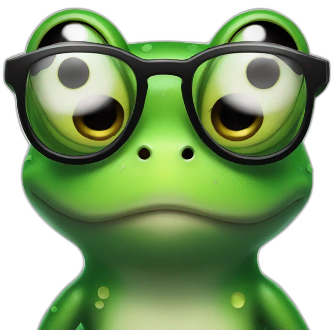 frog in glasses emoji