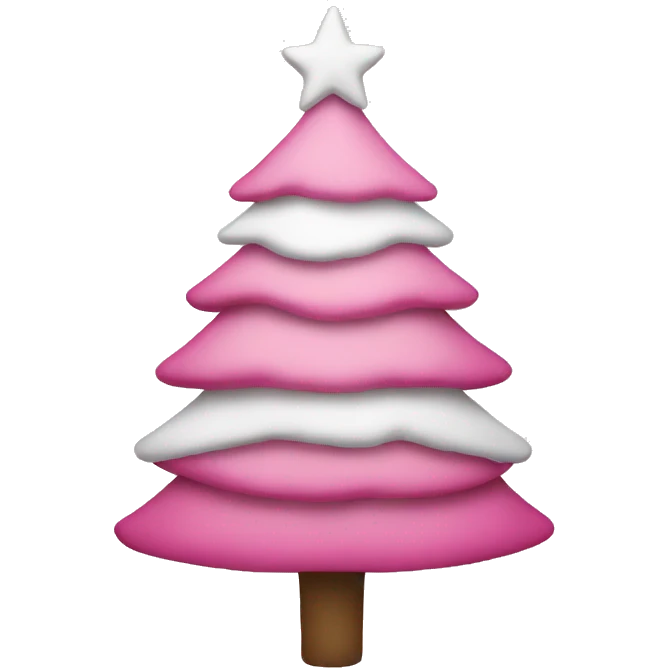 Pink and white Christmas tree emoji