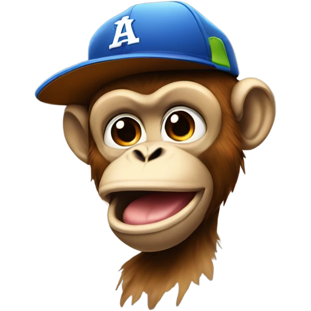 monkey with a baseball cap emoji