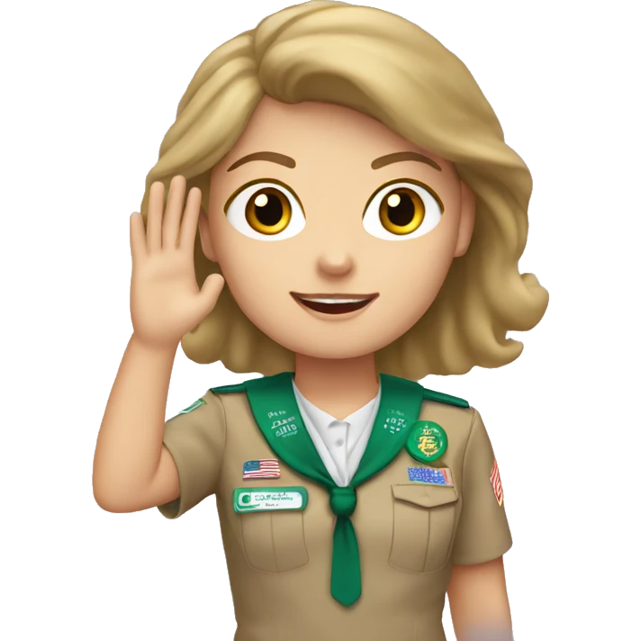white girl scout salute emoji
