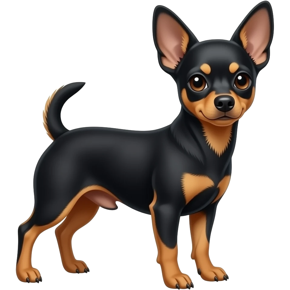 Jakru russce mélanger chihuahua Mélanger pinscher lady  noire marron et brun emoji