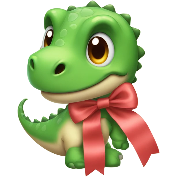 dino with a cute ribbon emoji
