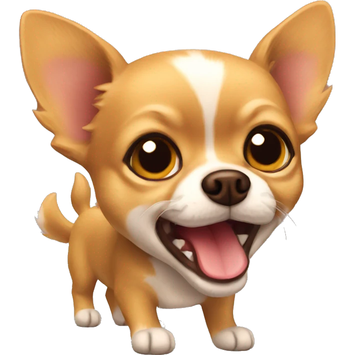 Fuzzy Goldbrown Chihuahua barking emoji