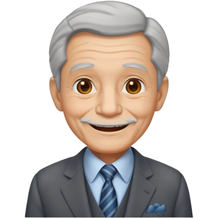 smiling old man in a suit emoji