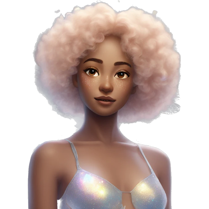 Holographic angel flying with huge wings glitter freckles ethereal emoji