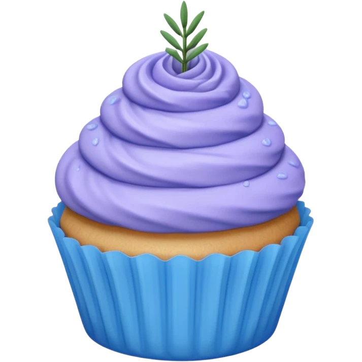  Blue lavender sprig cupcake emoji