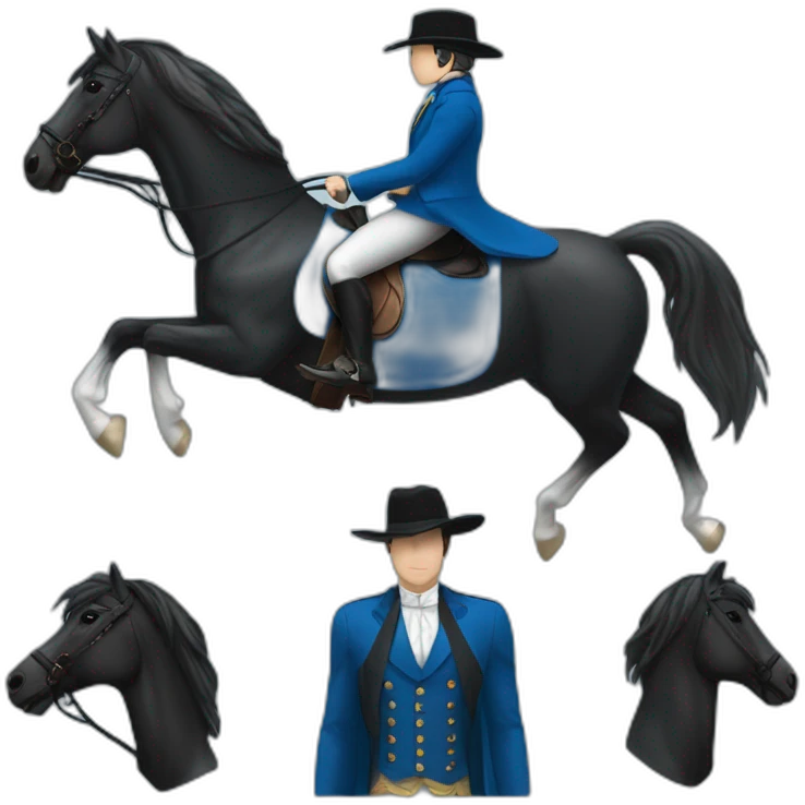 blue blazer rider black lipizzaner emoji