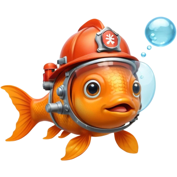 Firefighter goldfish emoji