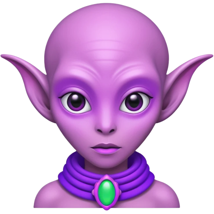 alien living in desert, pink/purple colorful, accessories, just face  emoji