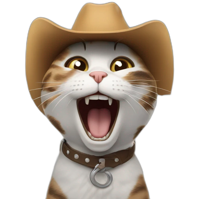 yeehaw cat screaming into the clouds emoji