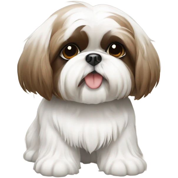 white and brown shih tzu  emoji