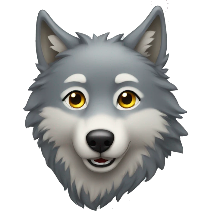 lonely wolf happy emoji